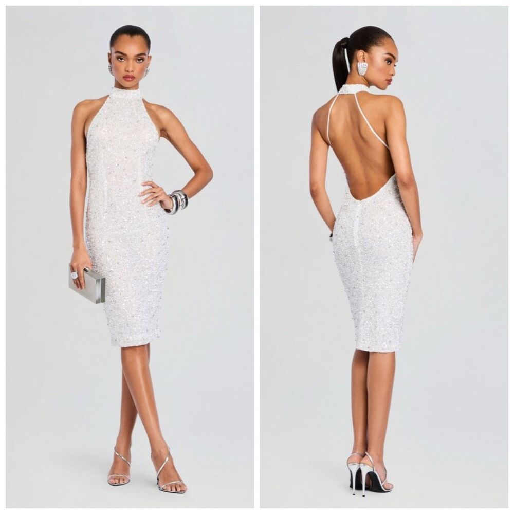 Elegant White Halter Dress